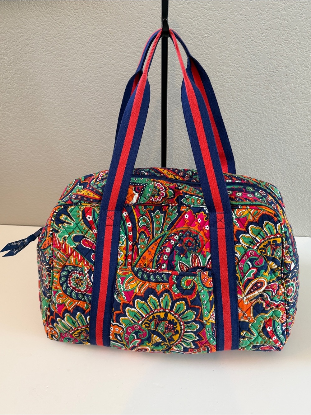 Vera Bradley Twilight Paisley Overnight Quilted Travel Bag Weekender Pockets EUC